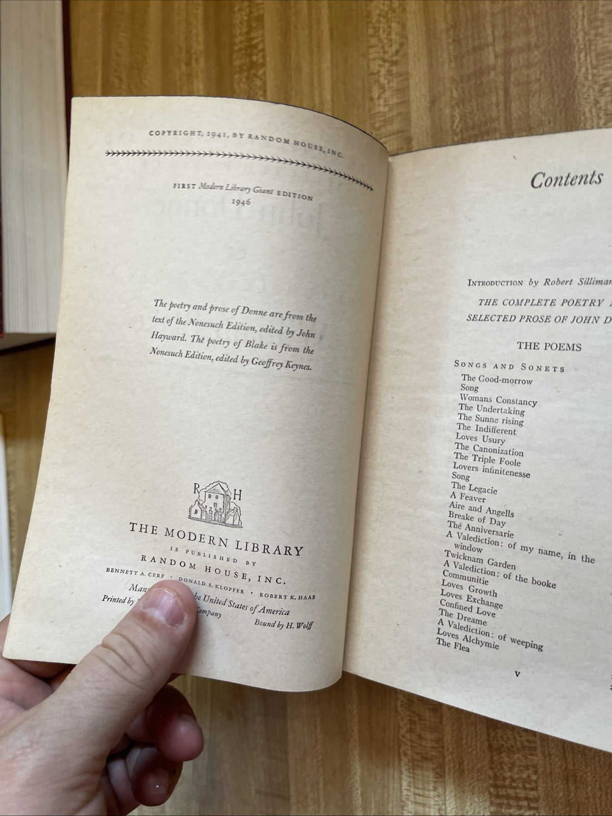Complete Poetry Of John Donne & William Blake Hardcover First Edition 