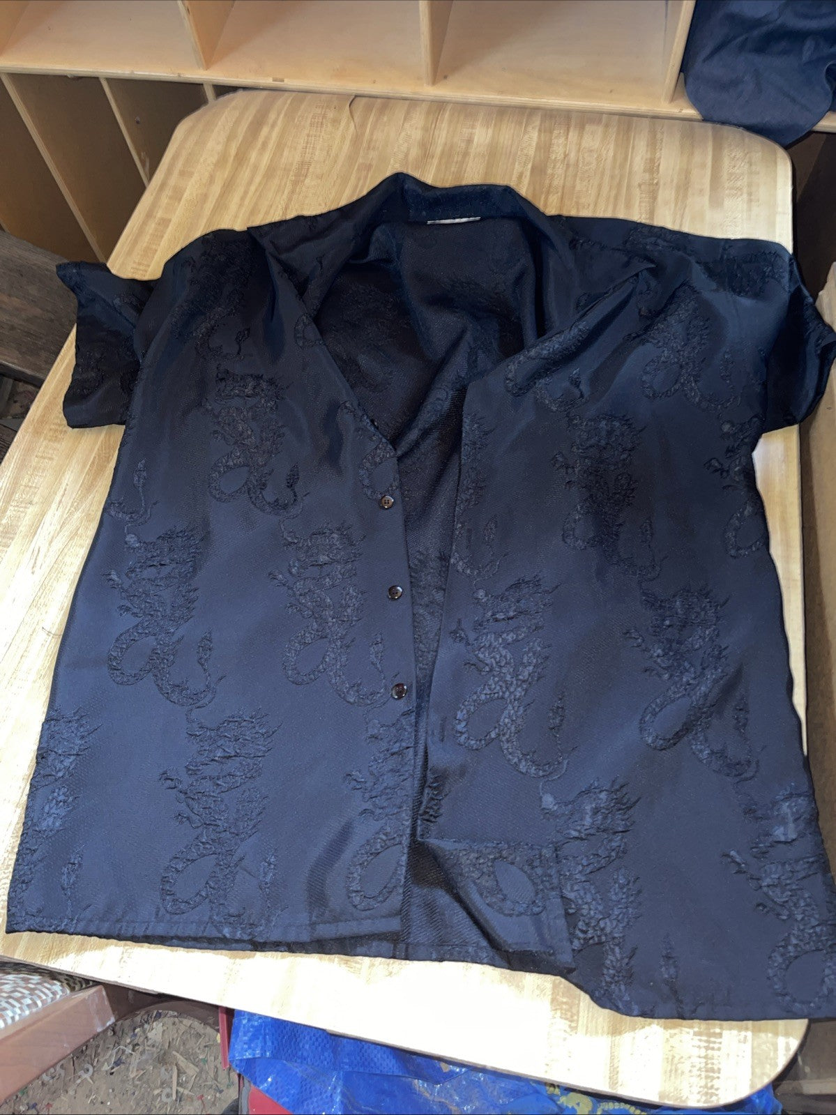 Vintage Pierre Garcia Collection Button Down XL Dragon AOP Loop Collar