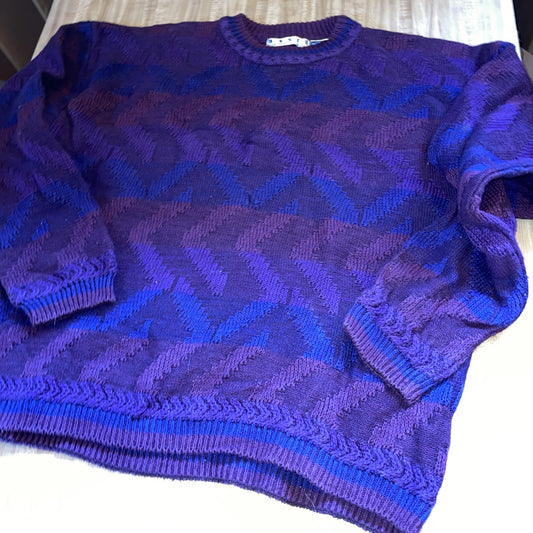 Vintage Basix Sweater XL Thick Chunky Coogi Style