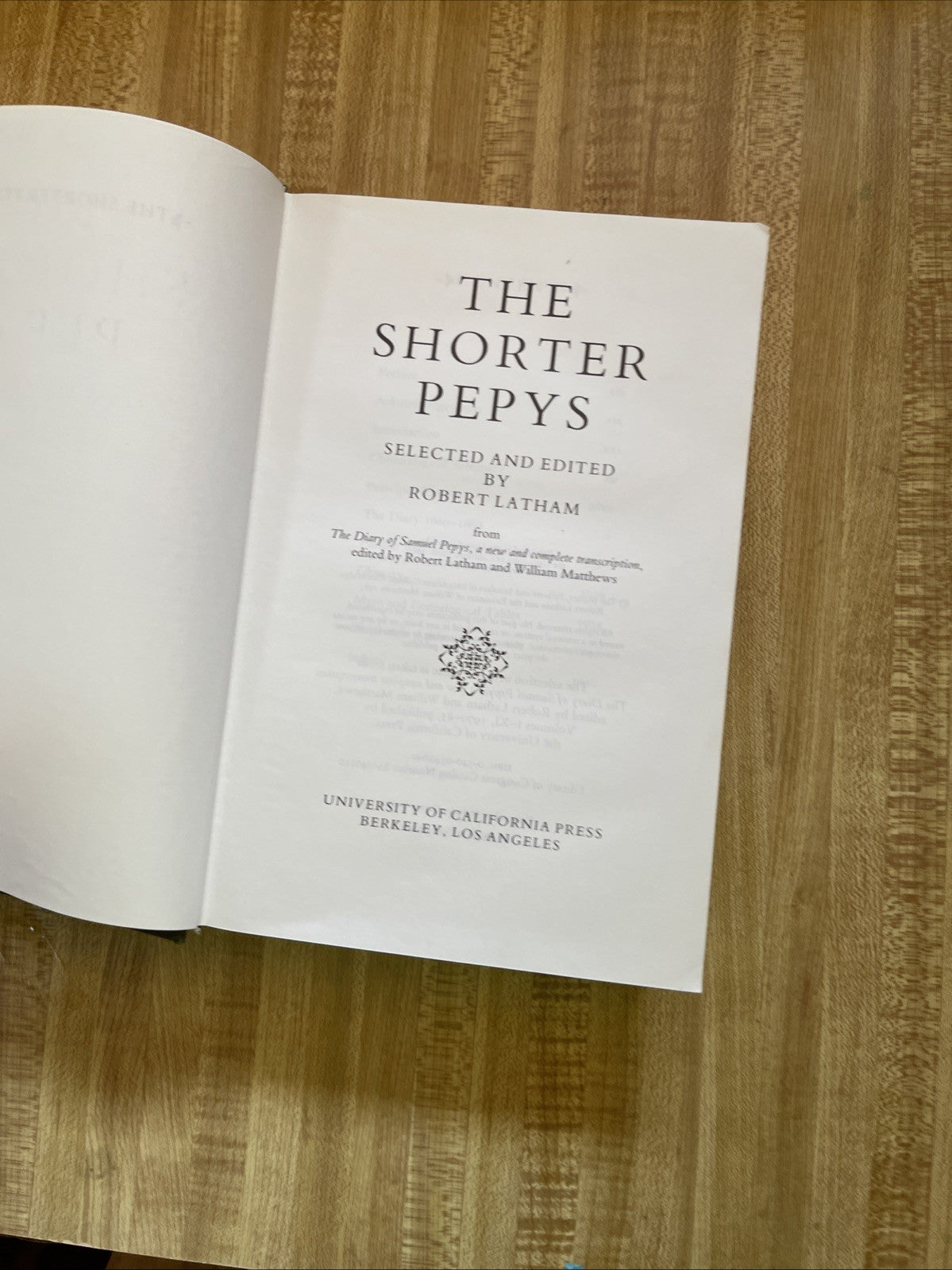 The Shorter Pepys Hardcover 