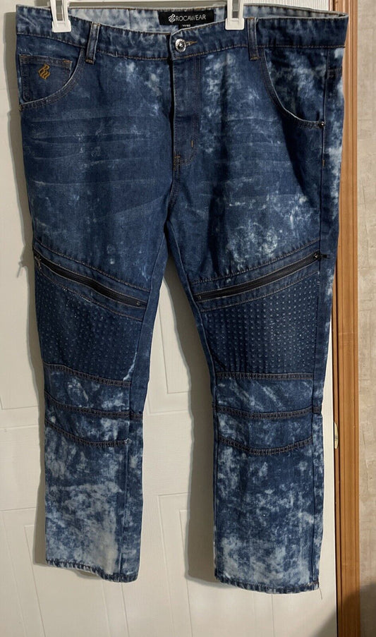 Rocawear Acid Wash Double Knee Jeans 40x30