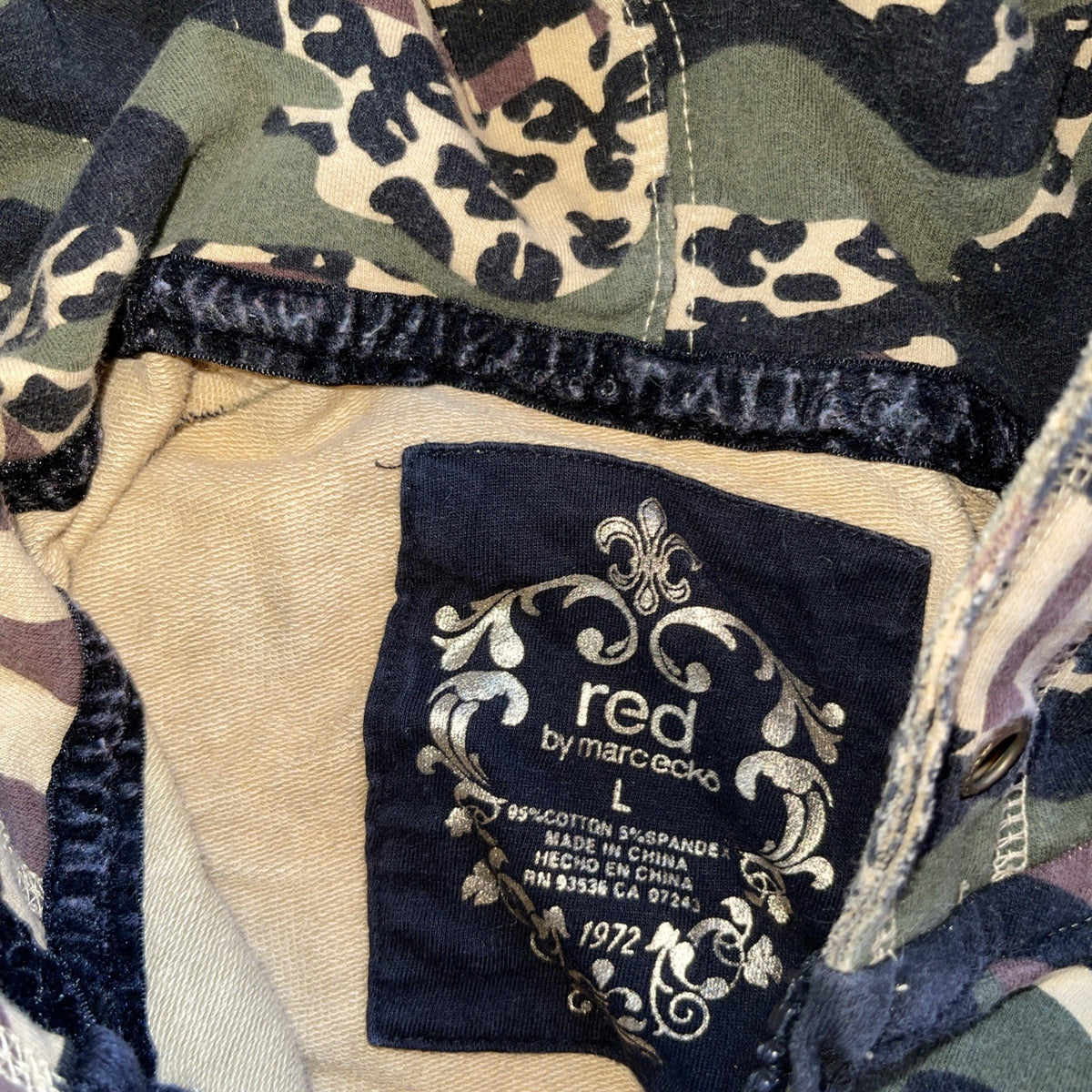 Marc Ecko Camo Full Zip Hoodie Large 