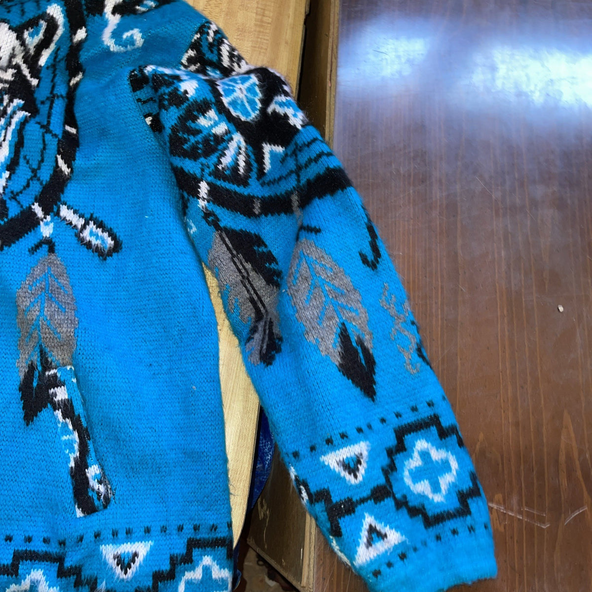 Native American Handcrafted Full Zip Hoodie 2XL Missing The Zipper Pull