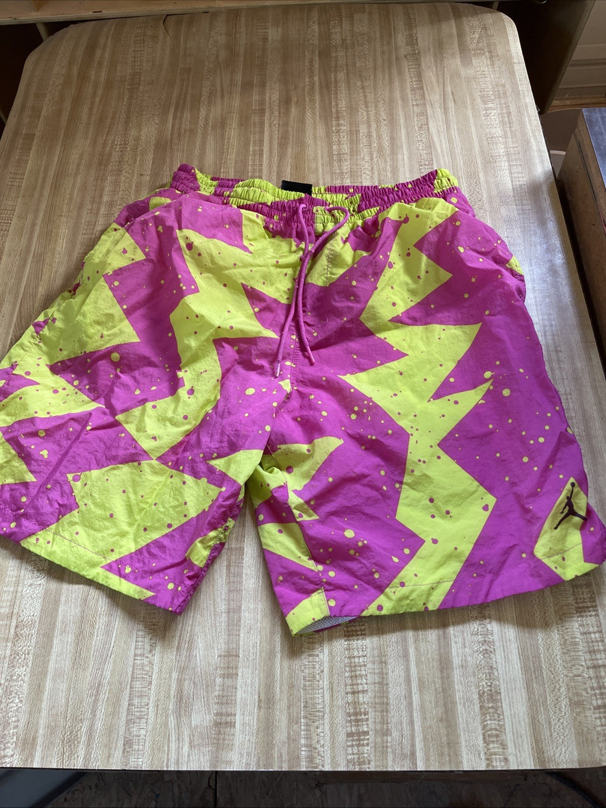 Jordan Swim Trunks Large Surf Splatter Pink And Yellow