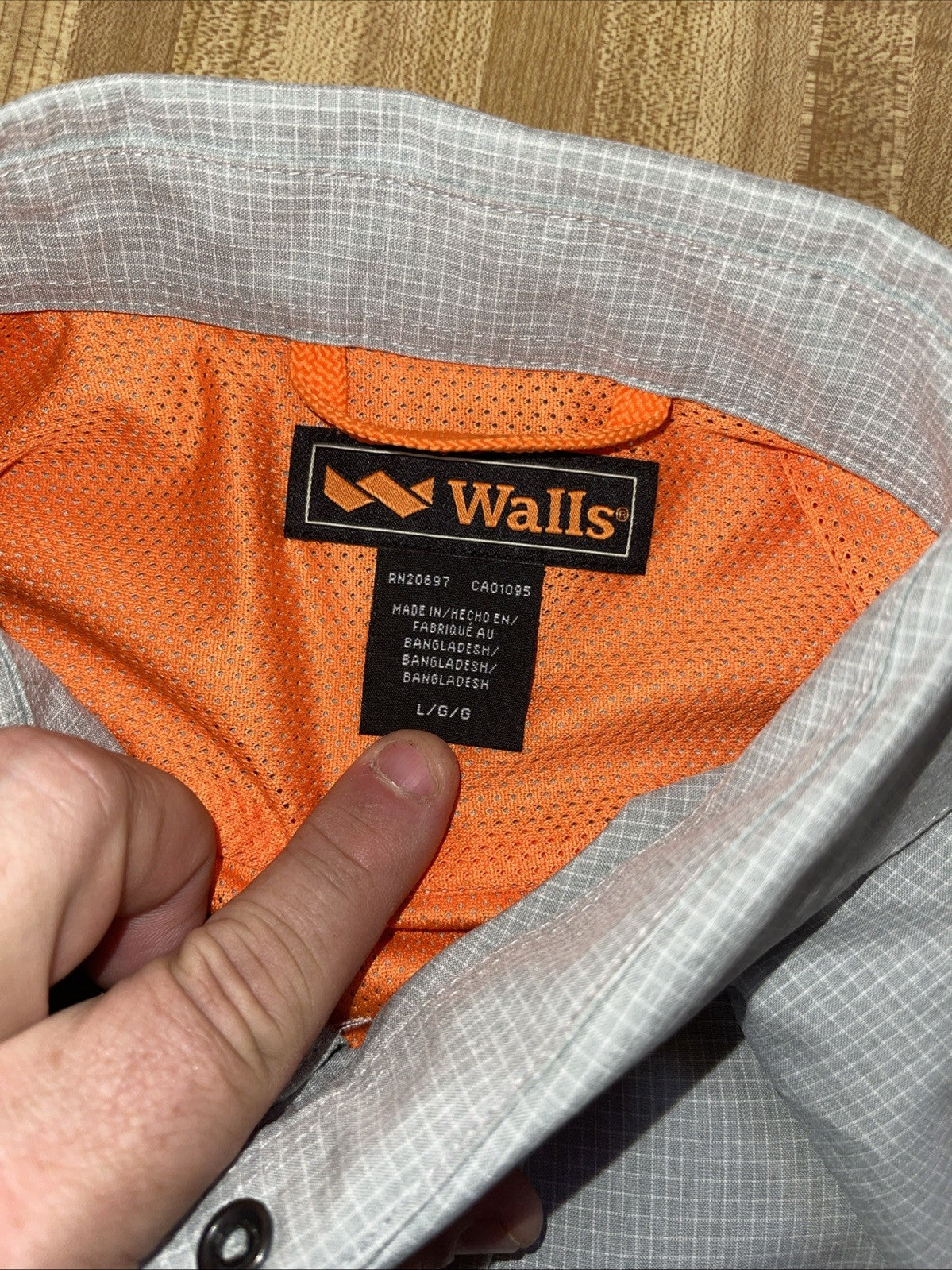Walls Snap Button Shirt Large Vented 