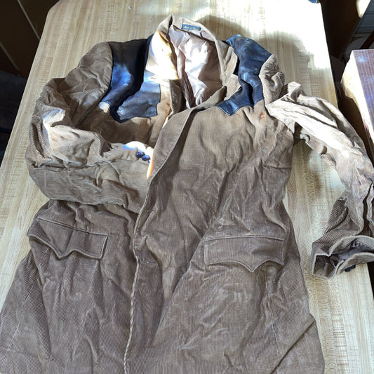 Vintage Circle S Corduroy And Leather Blazer 48L