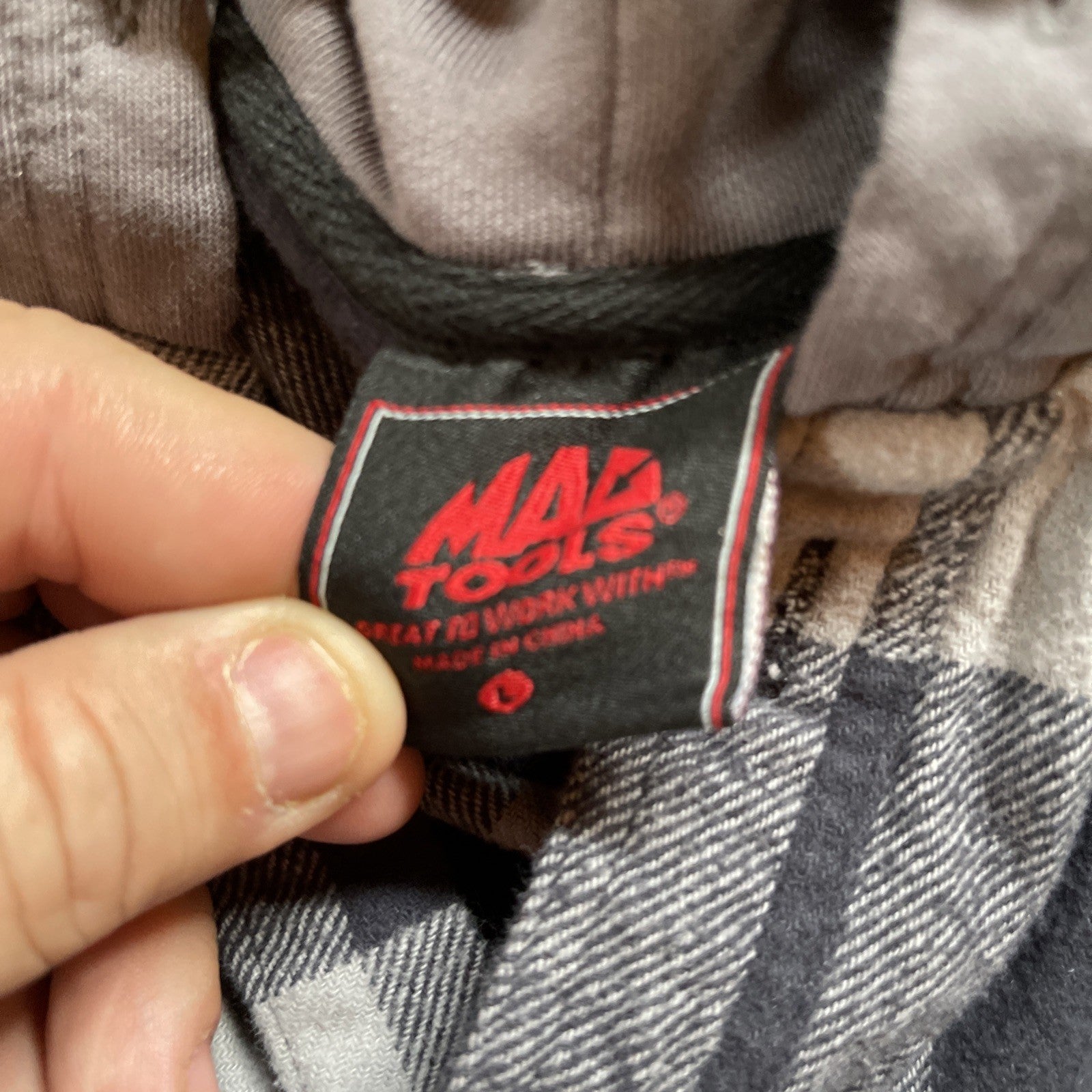 Mac Tools Flannel Hoodie Large 