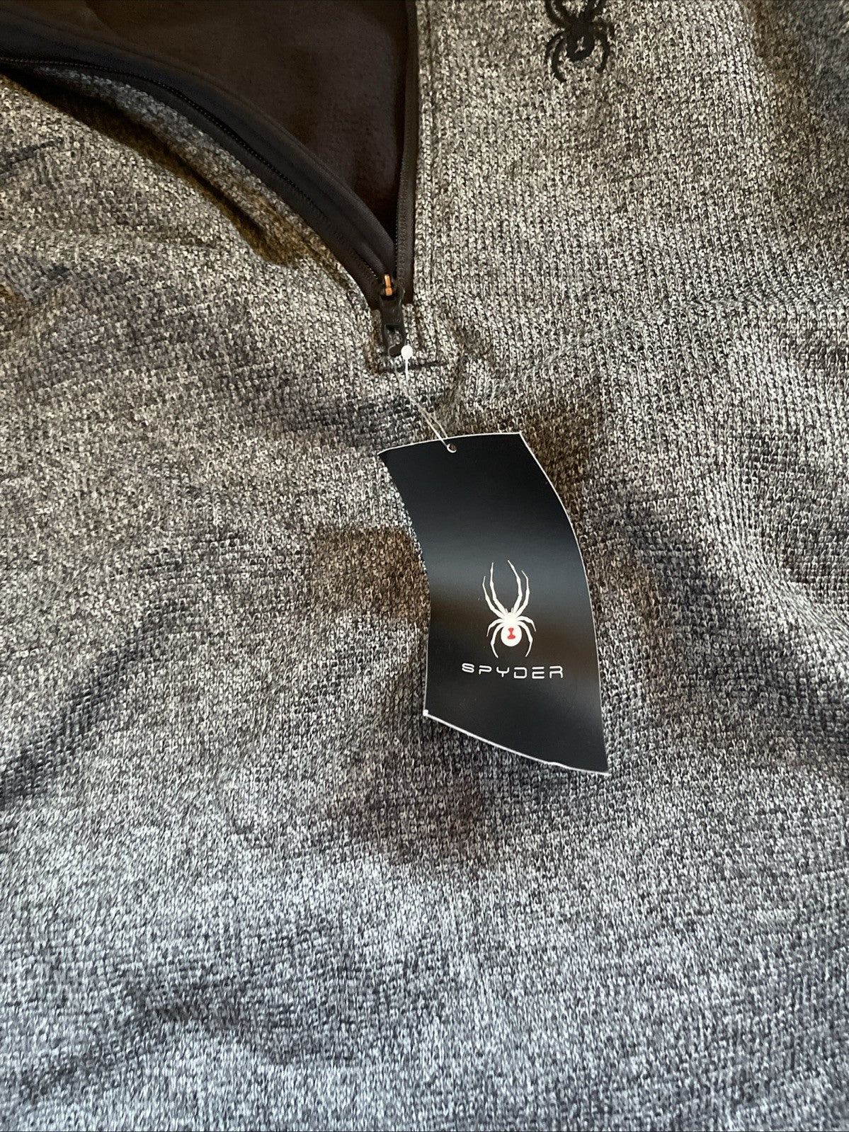 NEW SPYDER Outbound 1/2 Half Zip Midweight Sweater Jacket Charcoal Sz L Grey