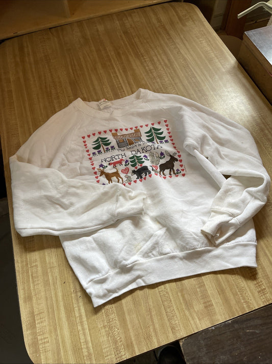 Vintage North Dakota Sweatshirt Tag Says Medium, But It’s More Like A Small 