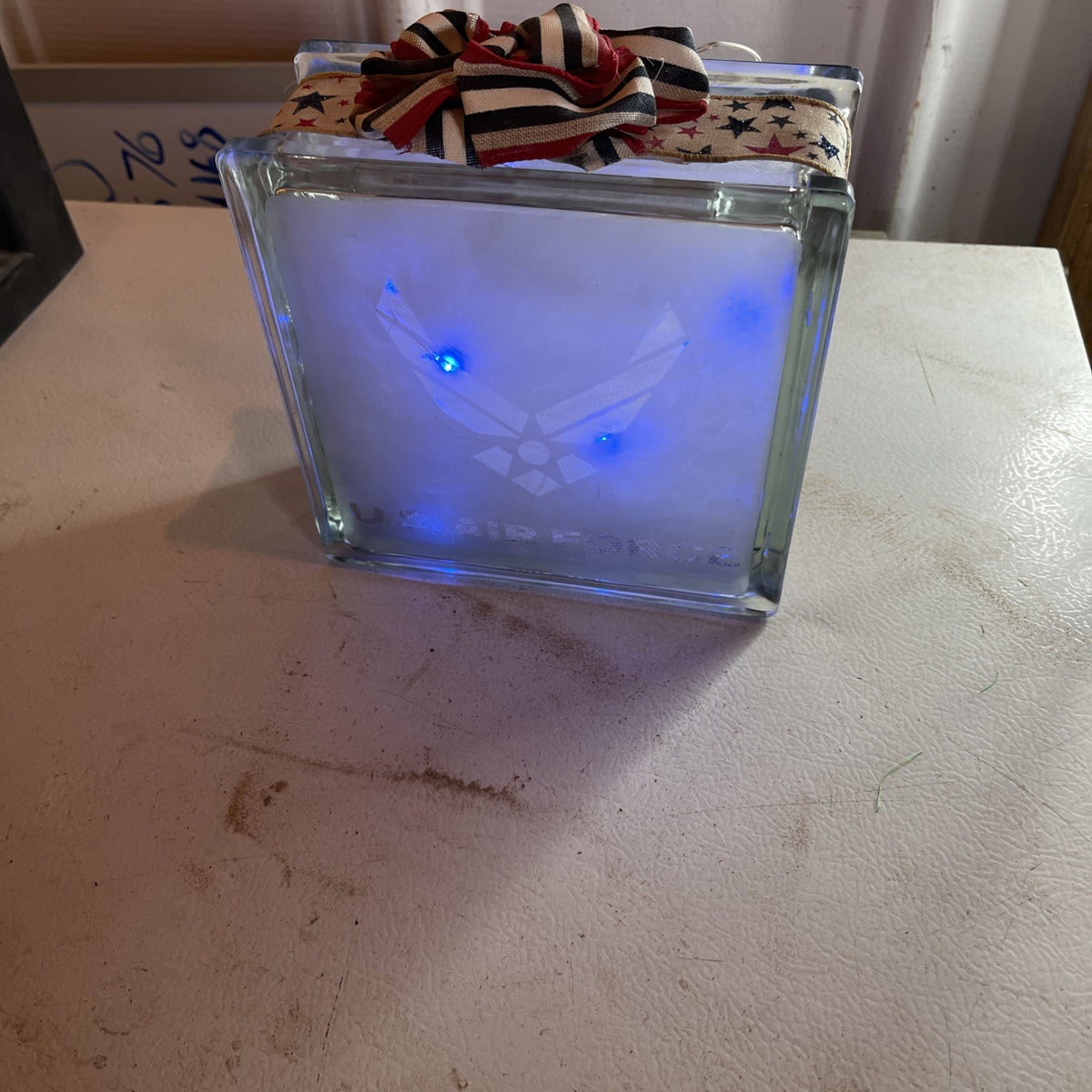 US Air Force Etched Glass Light Up Sign