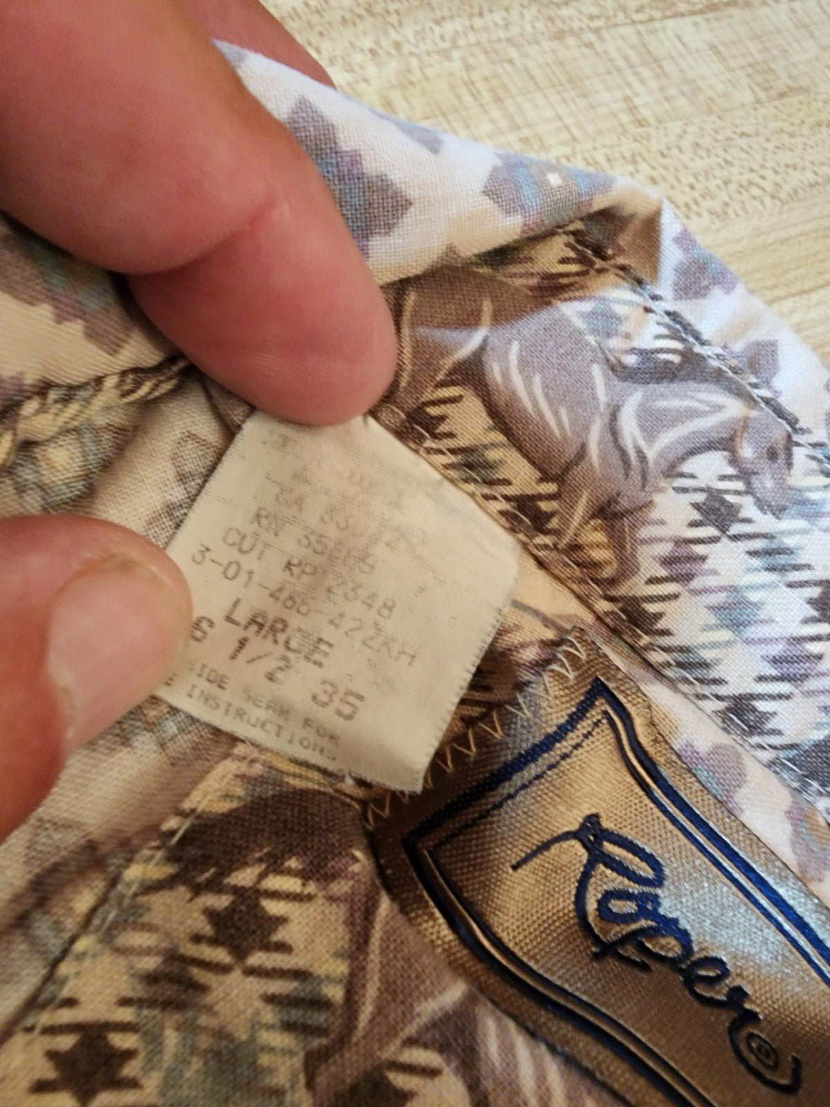roper western shirt Large 