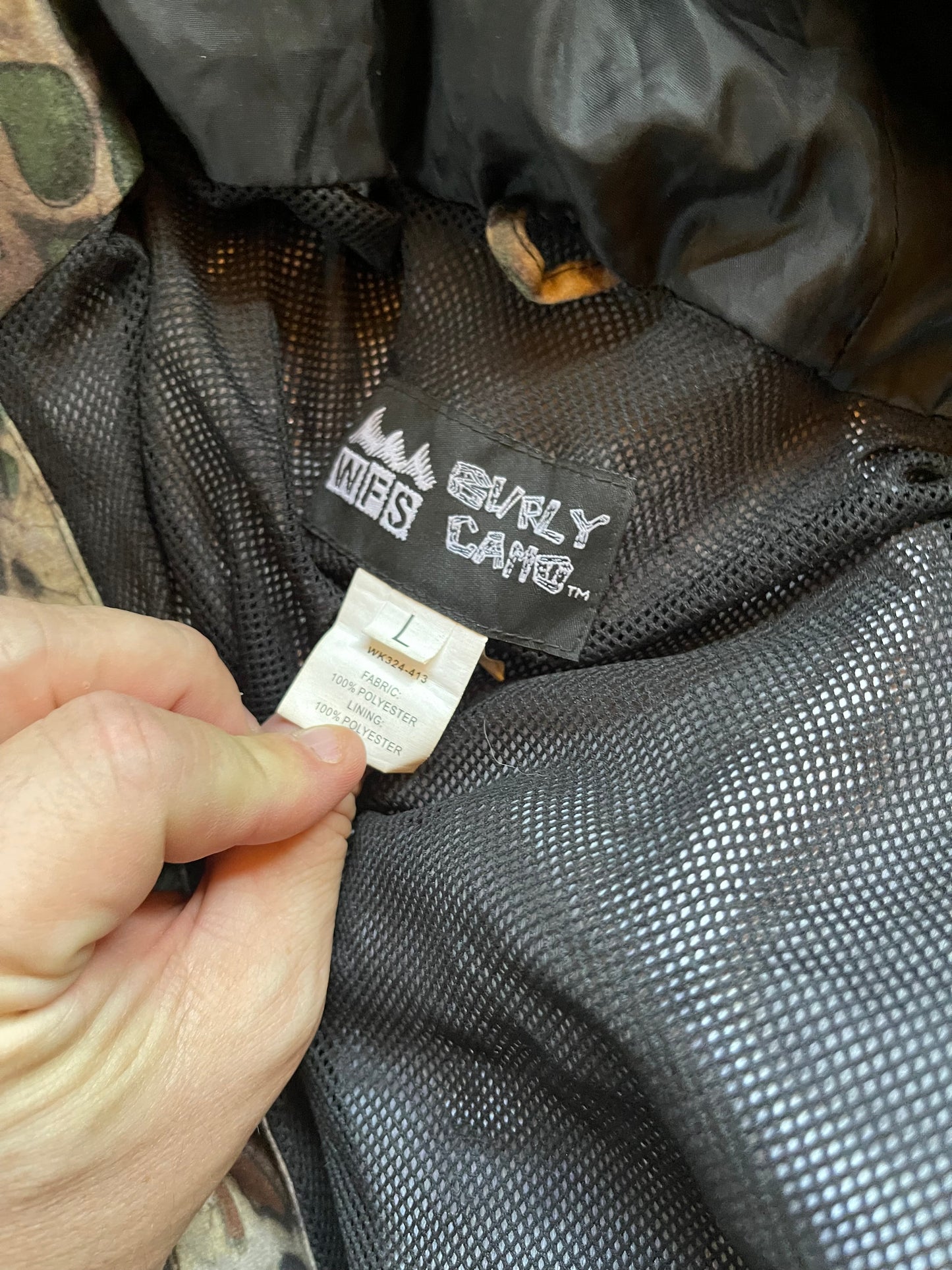 Vintage curly camo jacket large