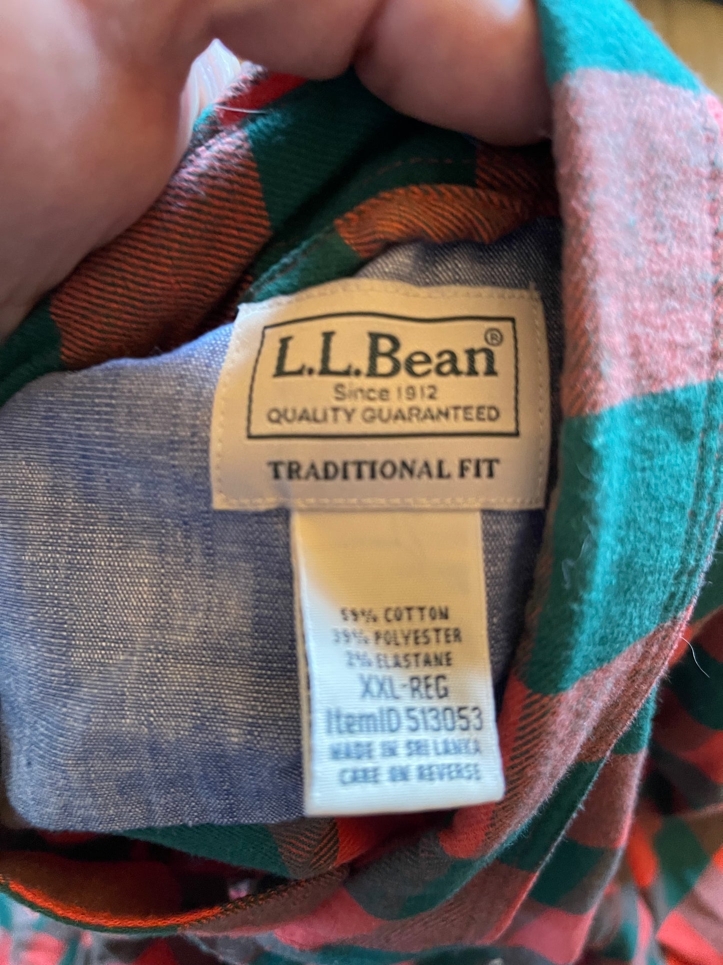 LL Bean flannel