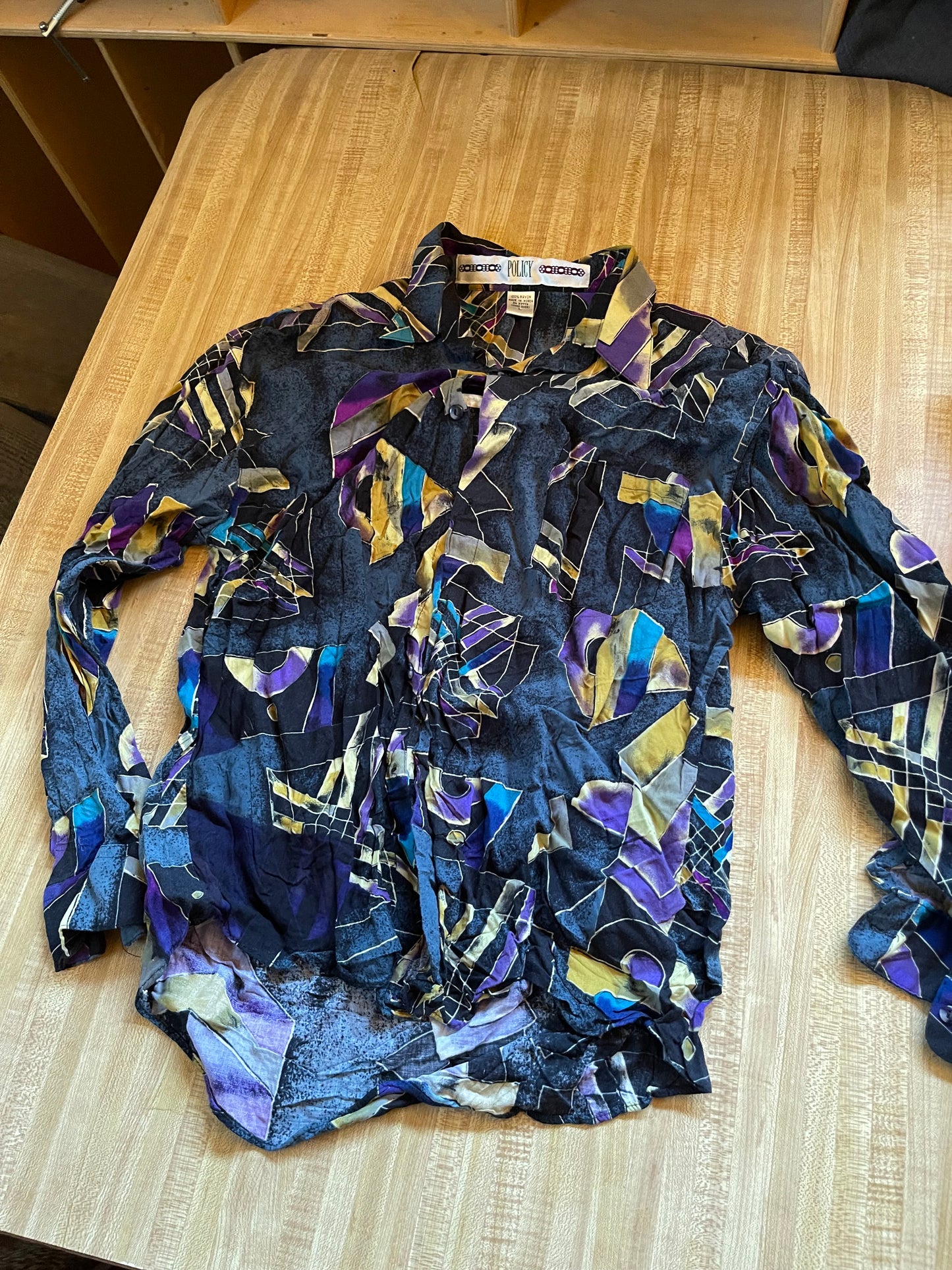 Vintage policy rayon shirt Large