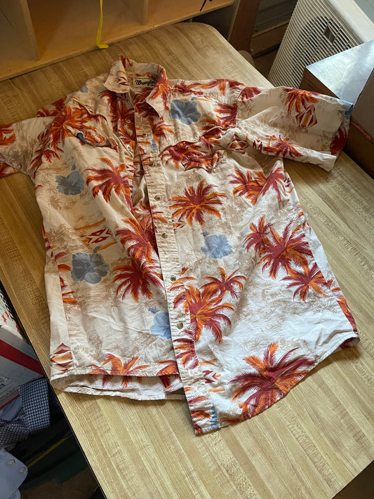 Wrangler Hawaiian Style Pearl Snap Large