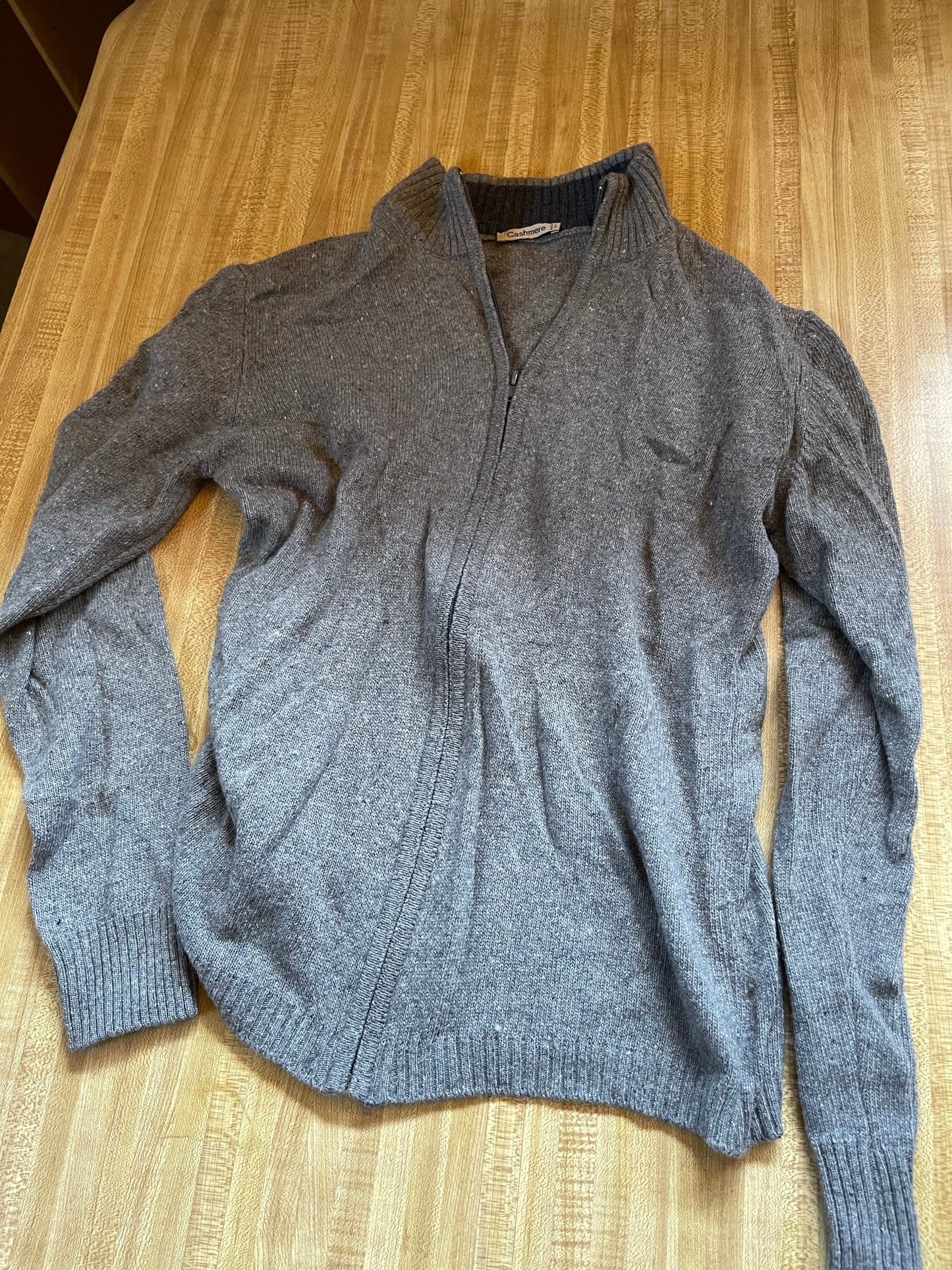 Cashmere full zip sweater medium Italian cashmere