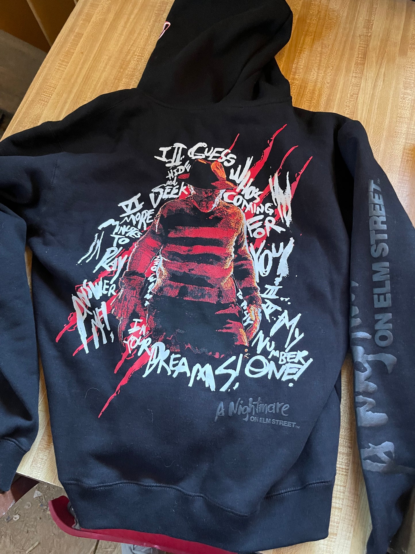 Freddy Kruger nightmare on elm street full zip face mask hoodie xl nwt
