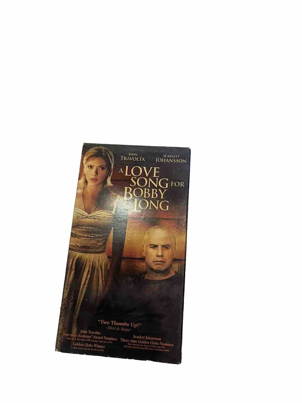 A Love Song for Bobby Long VHS movie cover featuring Scarlett Johansson and John Travolta