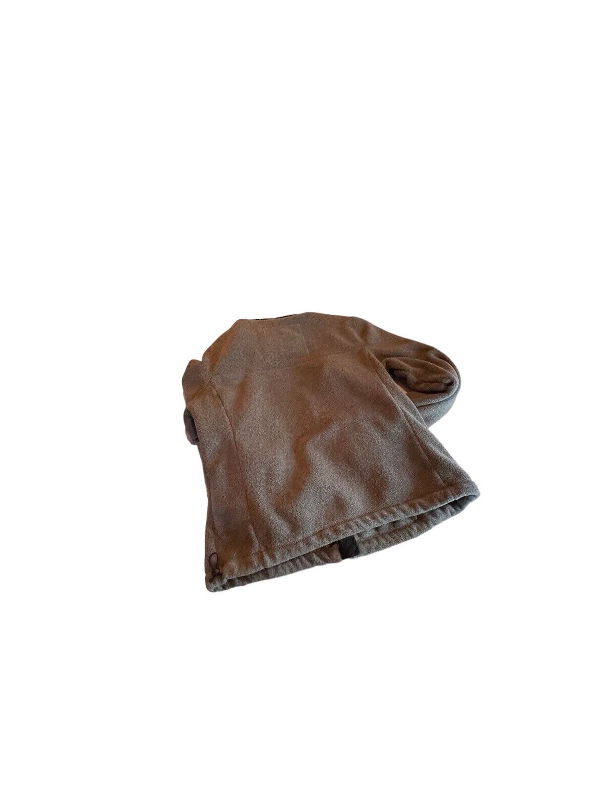 Brown Abercrombie Fitch zip fleece jacket folded showing soft texture and cozy design