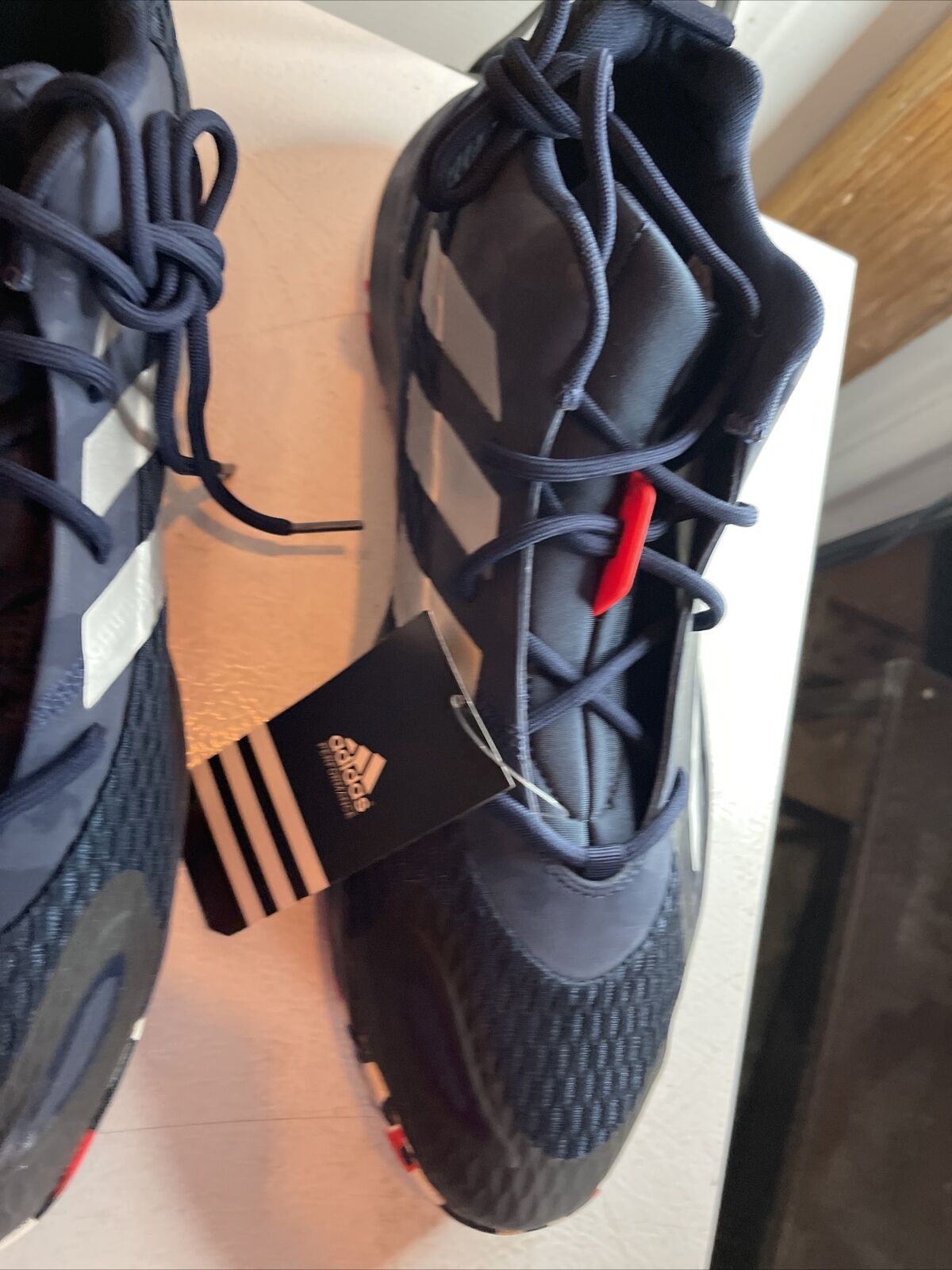 Adidas SM Exhibit A Team USA shoes in black with lace-up design and Adidas tag attached