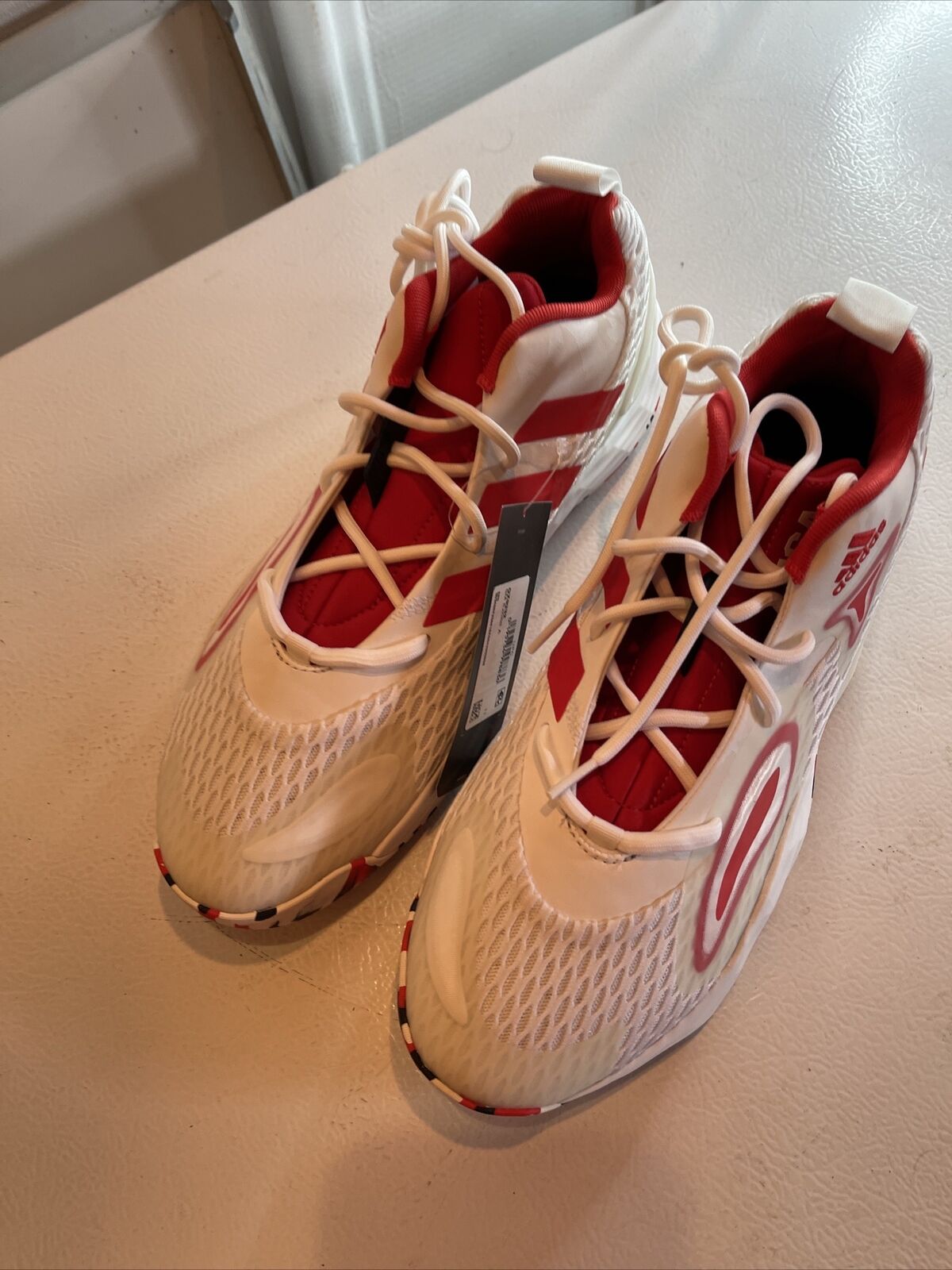 Adidas SM Exhibit A Team USA size 11 white and red athletic shoes with mesh design