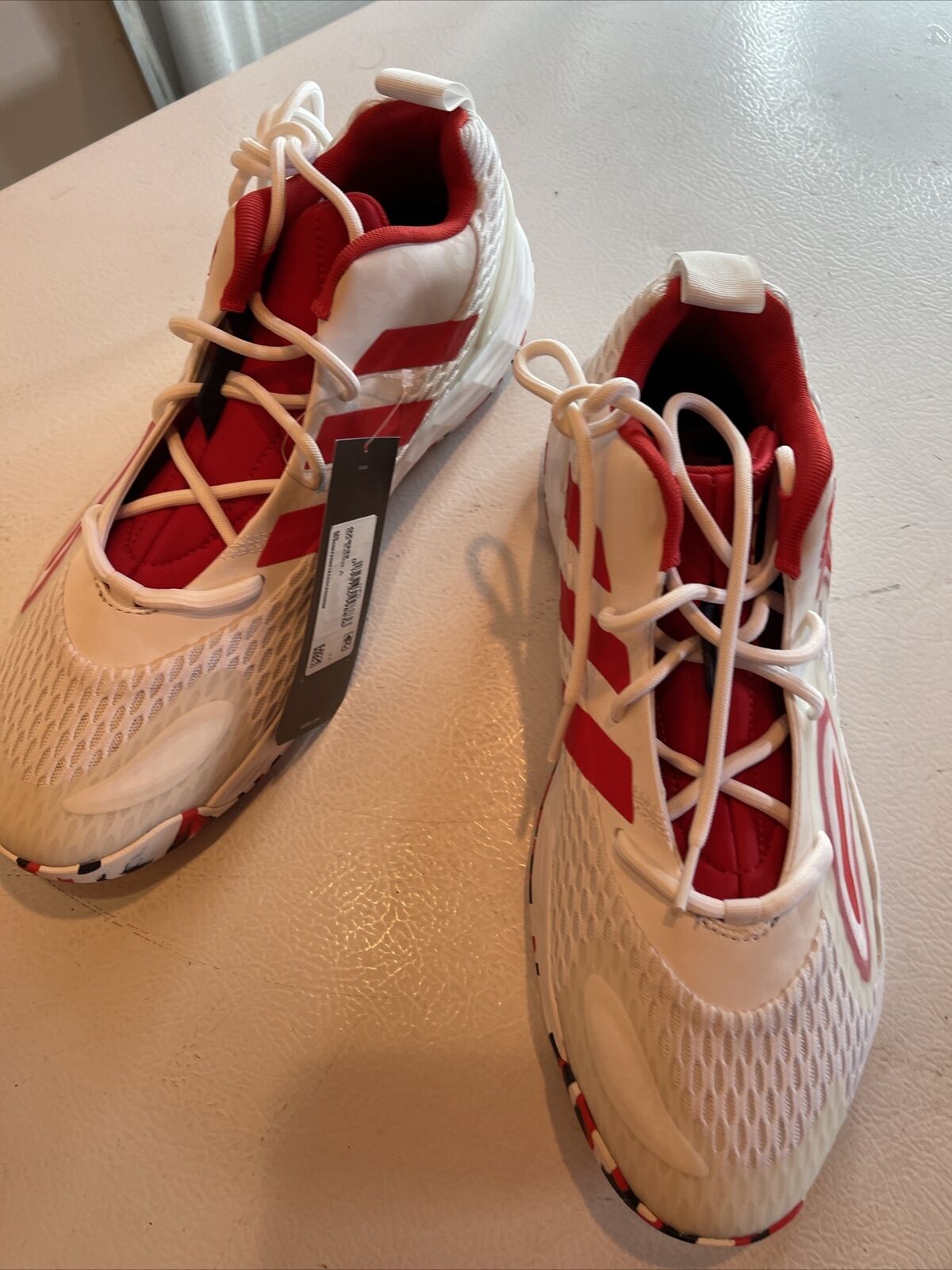 Adidas SM Exhibit A Team USA size 11 white and red athletic shoes with mesh upper and laces