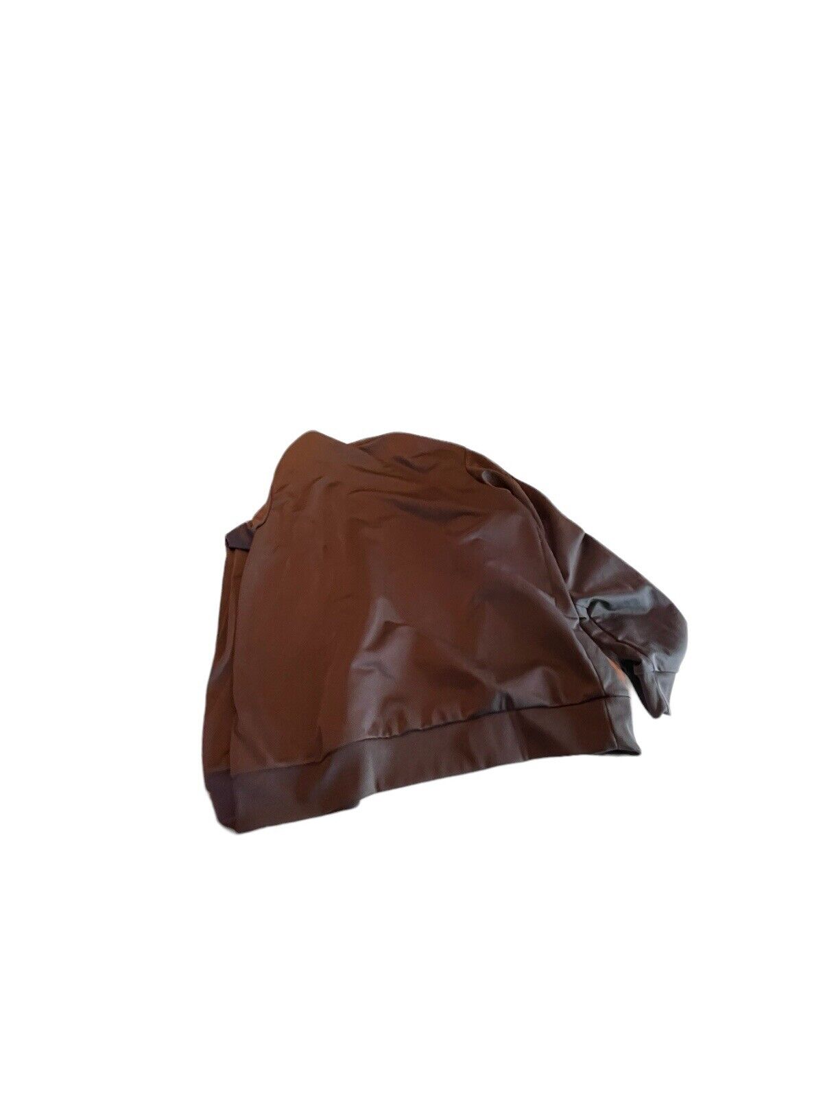 Brown Adidas track jacket large folded showing fabric texture and design details