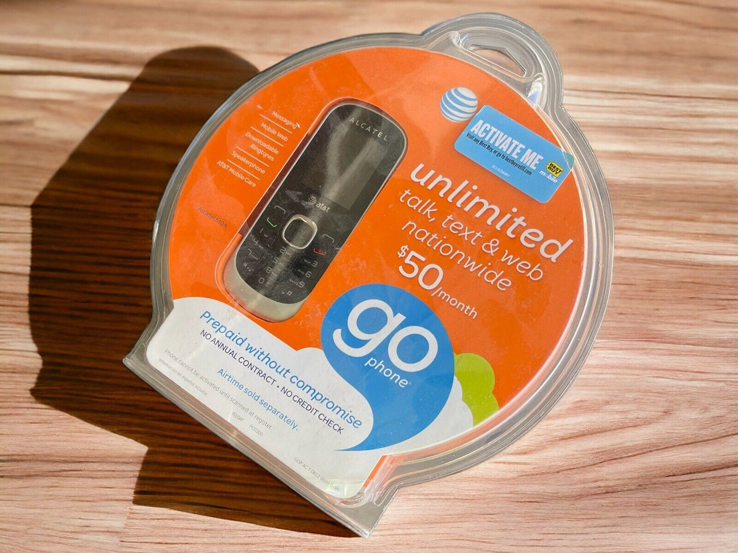 Alcatel One Touch 510A for sale prepaid phone package with unlimited talk text and web nationwide