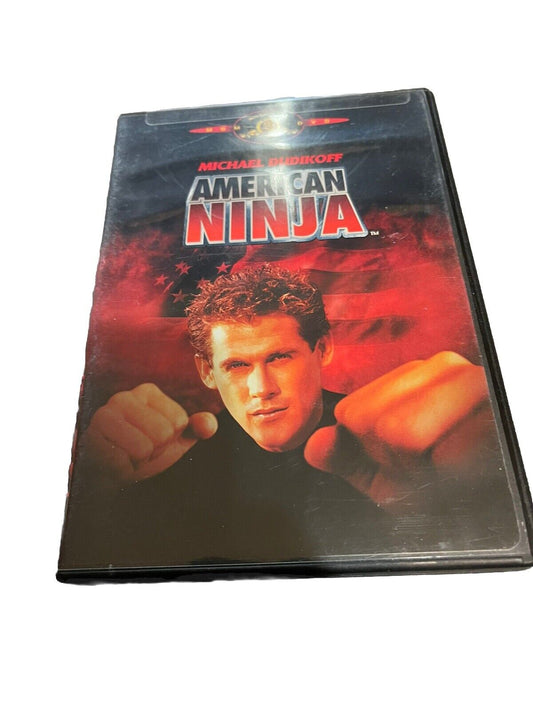 American Ninja DVD 2001 with action-packed cover featuring Michael Dudikoff in fighting pose