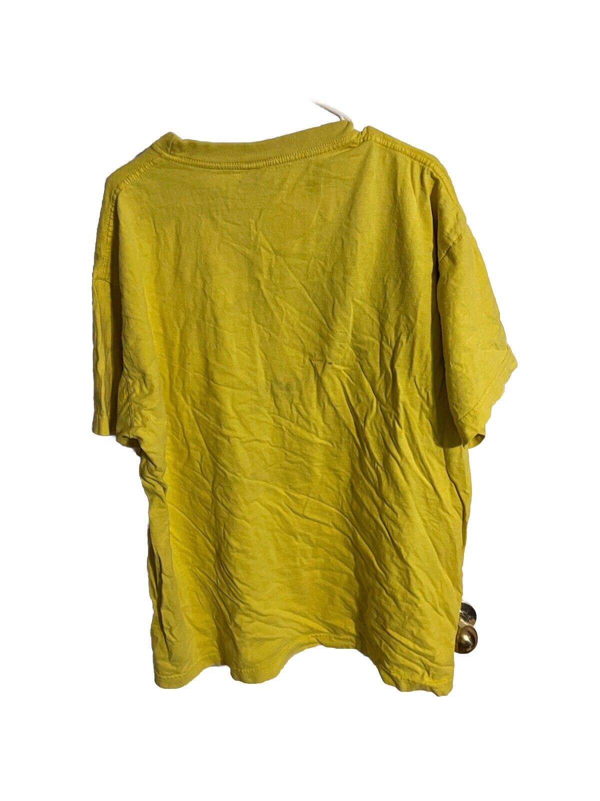Back view of Anabil USA 4XL t shirt in yellow displayed on white background