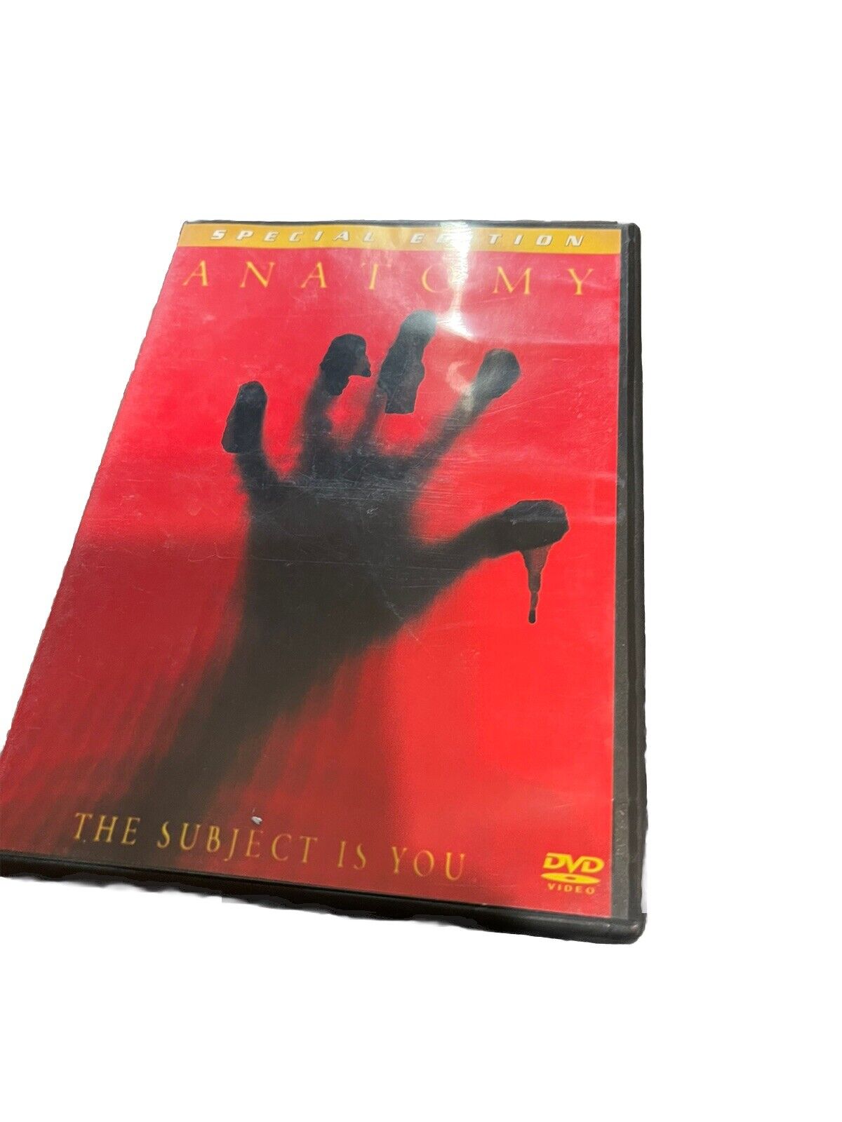 Anatomy 2001 special edition DVD with red cover and black hand silhouette on front