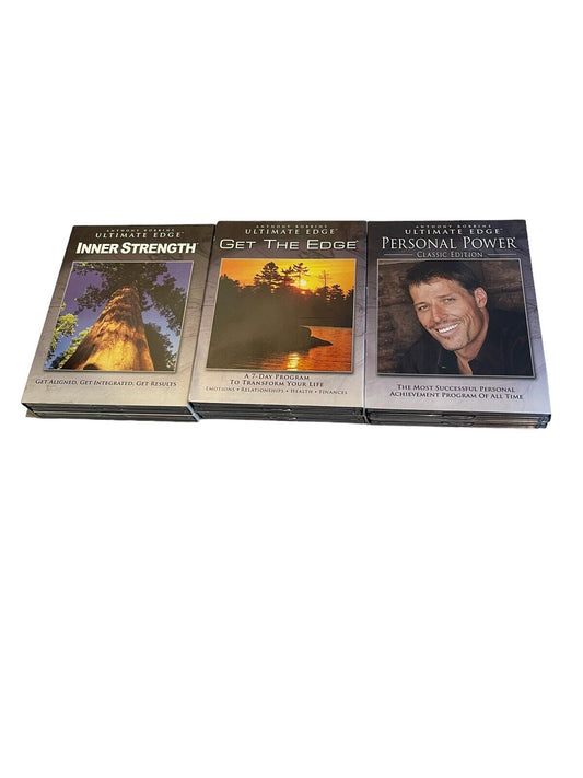 Anthony Robbins Ultimate Edge program set including Inner Strength, Get The Edge, and Personal Power books