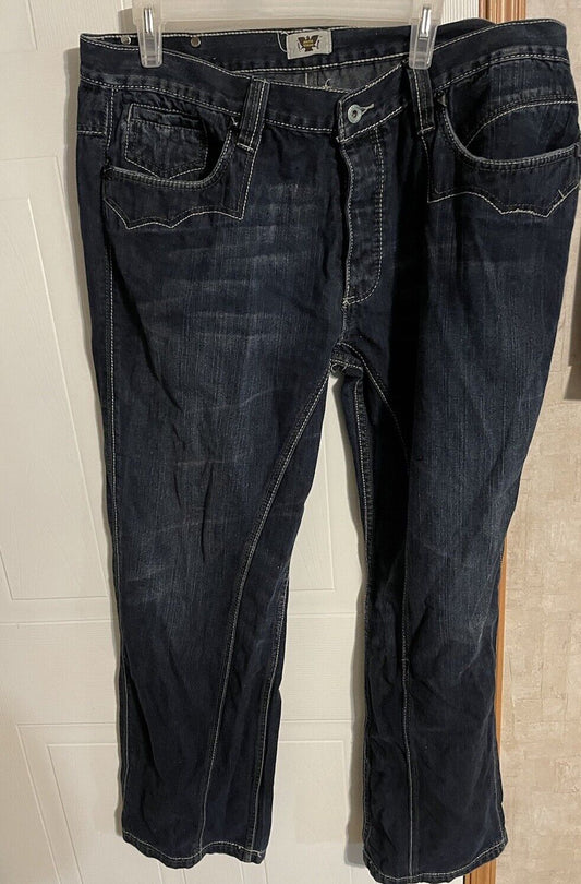 Antik Denim jeans 40x31 dark wash straight leg pants with detailed stitching and button closure