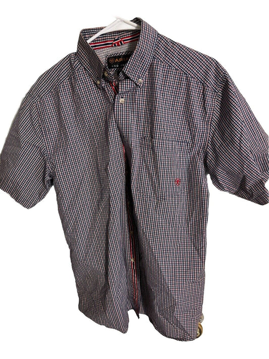 Ariat Pro Series shirt in checkered pattern with short sleeves and button-down collar
