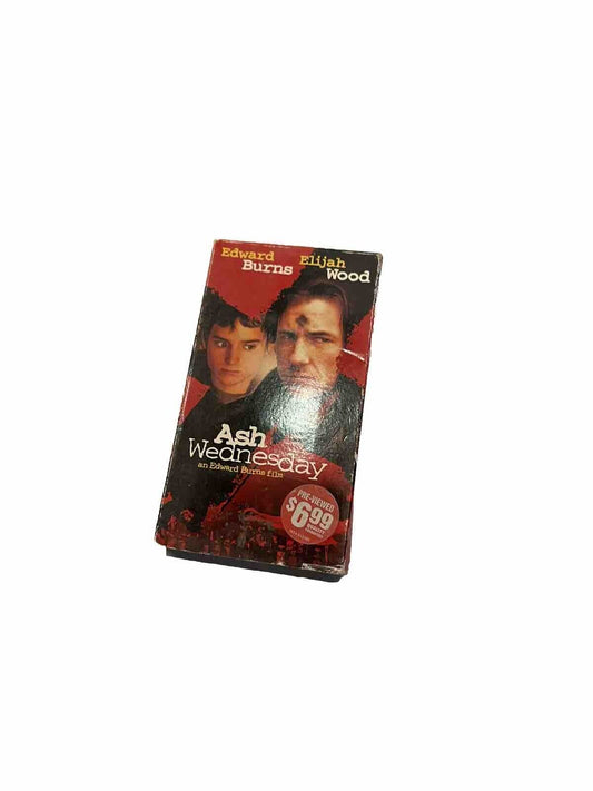 Ash Wednesday VHS tape featuring Edward Burns and Elijah Wood with original movie cover art