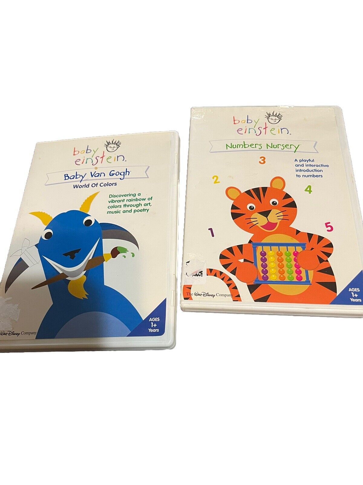 Baby Einstein DVD collection featuring Baby Van Gogh and Numbers Nursery educational videos for toddlers