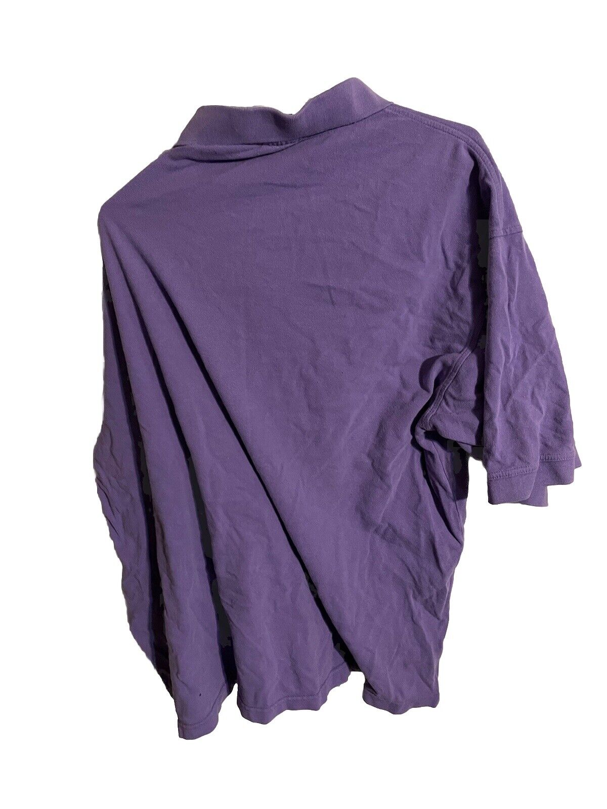 Purple Badboy polo shirt 3XL with short sleeves and classic collar shown from the back