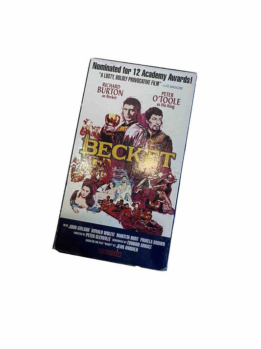 Becket VHS tape featuring Richard Burton and Peter O'Toole with award nominations cover