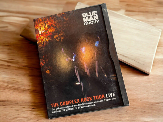 Blue Man Group DVD featuring The Complex Rock Tour Live with vibrant stage performance on cover