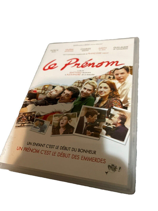 French comedy movie DVD Le Prénom featuring cast photos and title in red on white cover