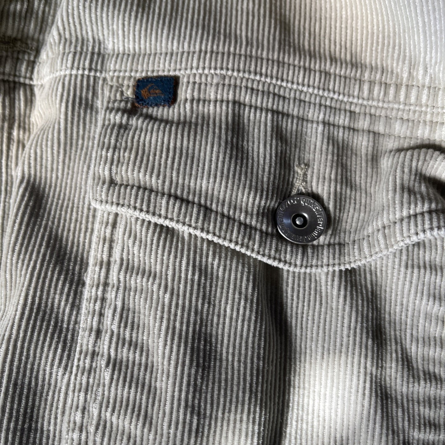 Vtg Quicksilver Sz XL Tan Corduroy Tested By Time Jacket Sherpa Lined Coat Y2K