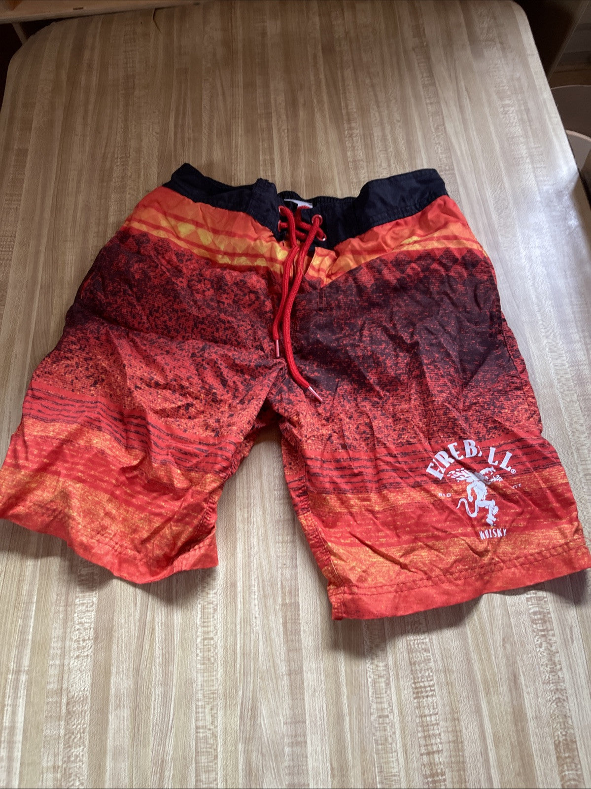 Fireball Whiskey Swim Trunks Small Has Hole