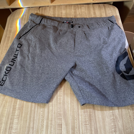 Ecko Unltd Shorts Mens Gray Size 4XL Spellout  Casual Lounge Fleece Active ￼