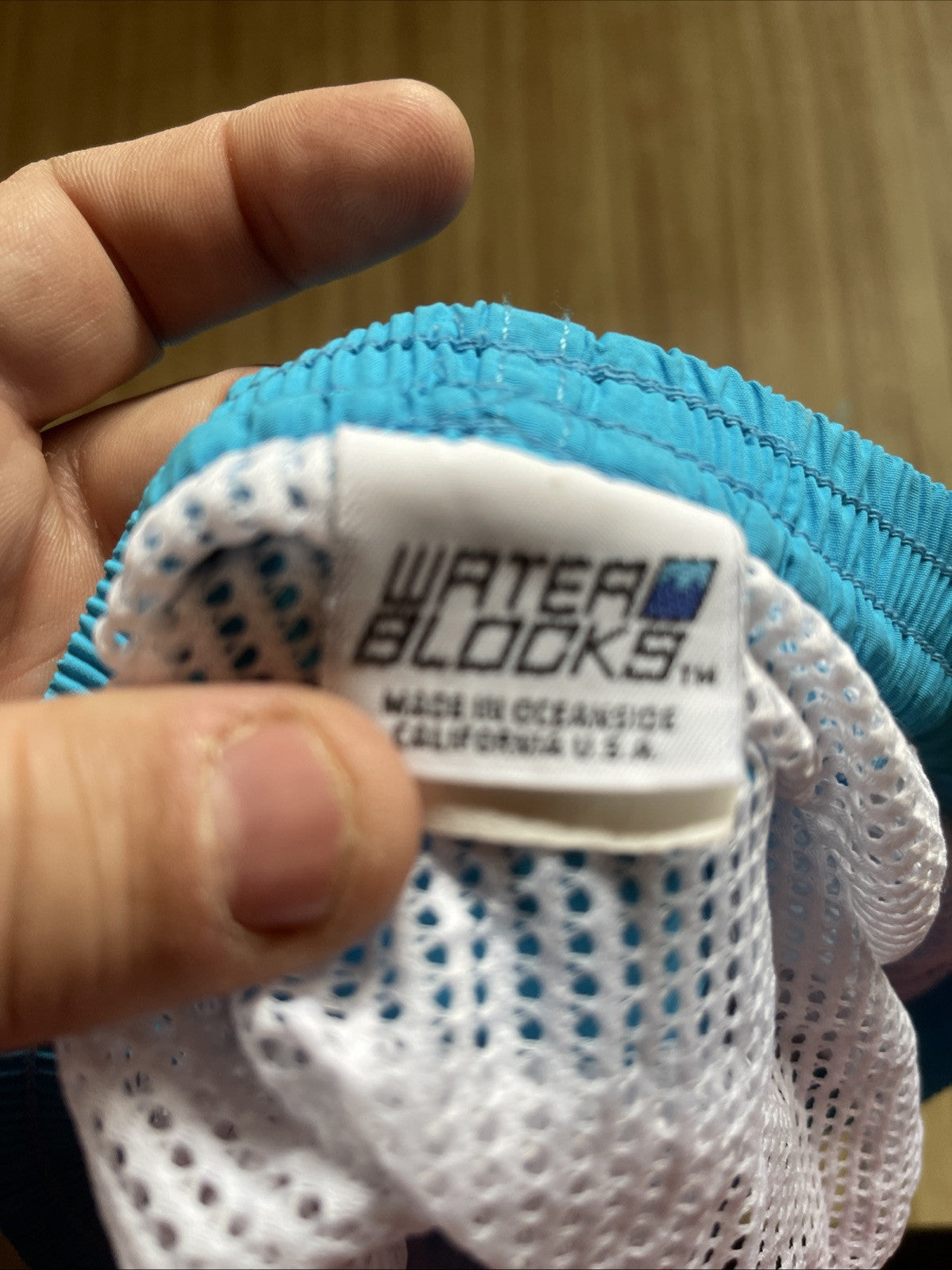 Vintage Made In USA Water Blocks Swim Trunks Medium 