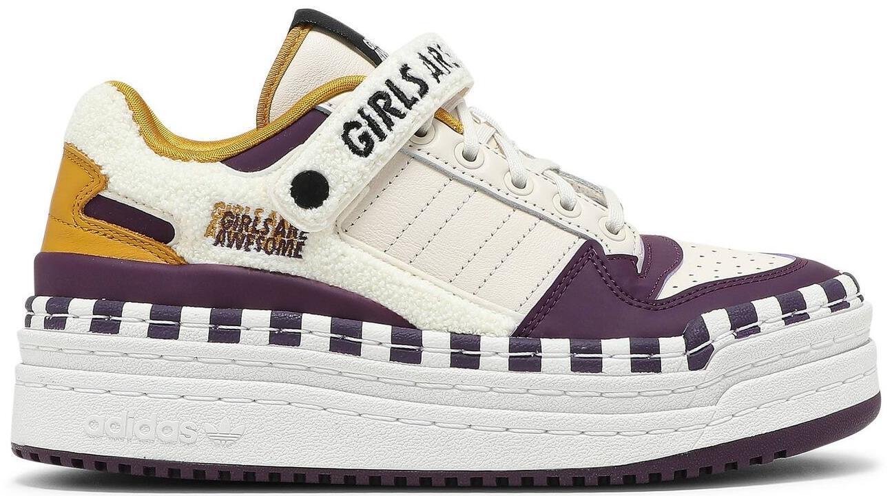 Size 7.5 - adidas Girls Are Awesome x Triple Platforum Low White Purple Beauty W