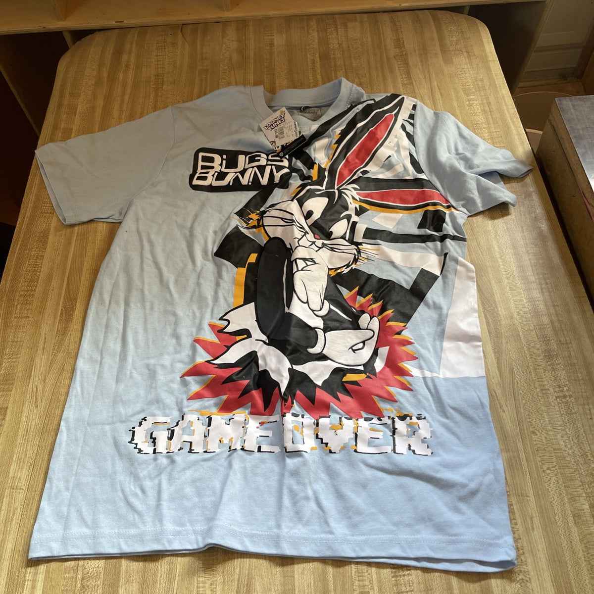 NWT Looney Tunes Bugs Bunny Game Over T Shirt Large