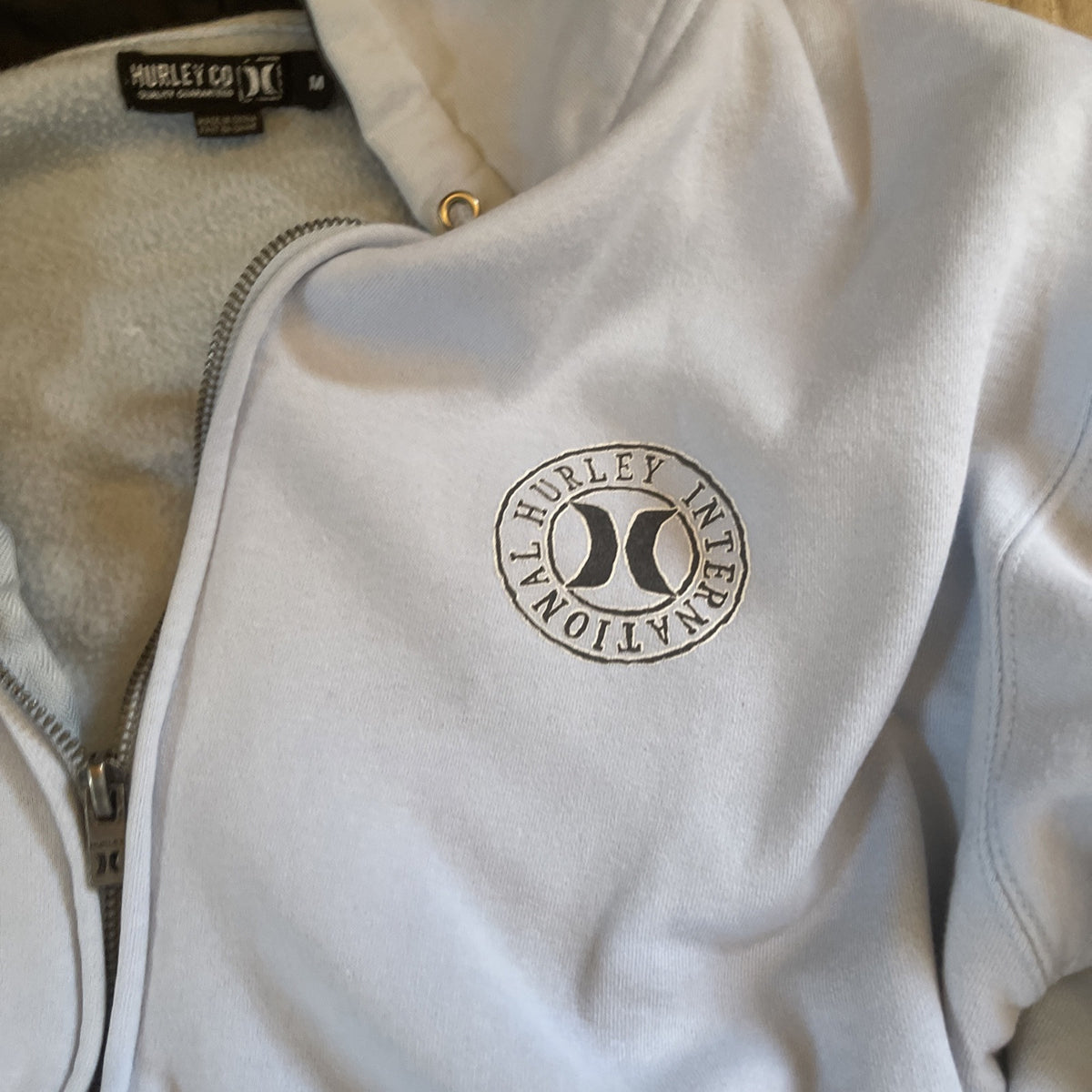 hurley full zip hoodie Medium