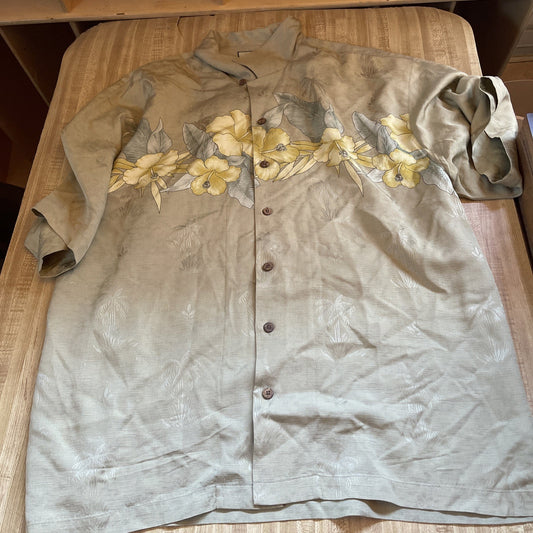 Tommy Bahama Silk Hawaiian Shirt XL Loop Collar
