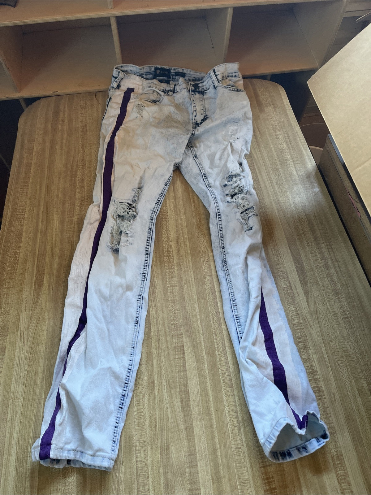 Waimea Skinny Distressed Jeans 32x32 Acid Wash