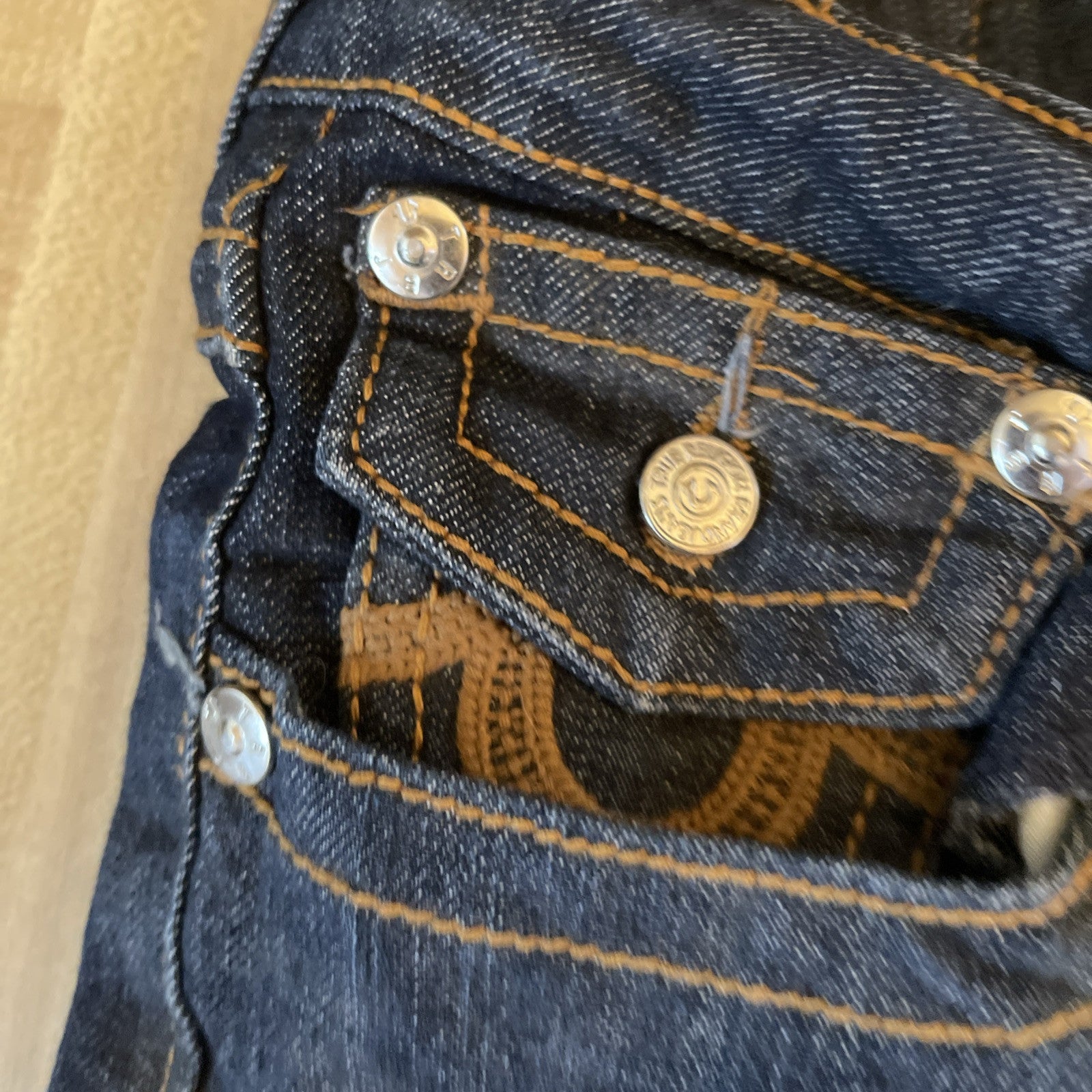 True Religion Joey Super T Jeans 31x33 Flap Pockets